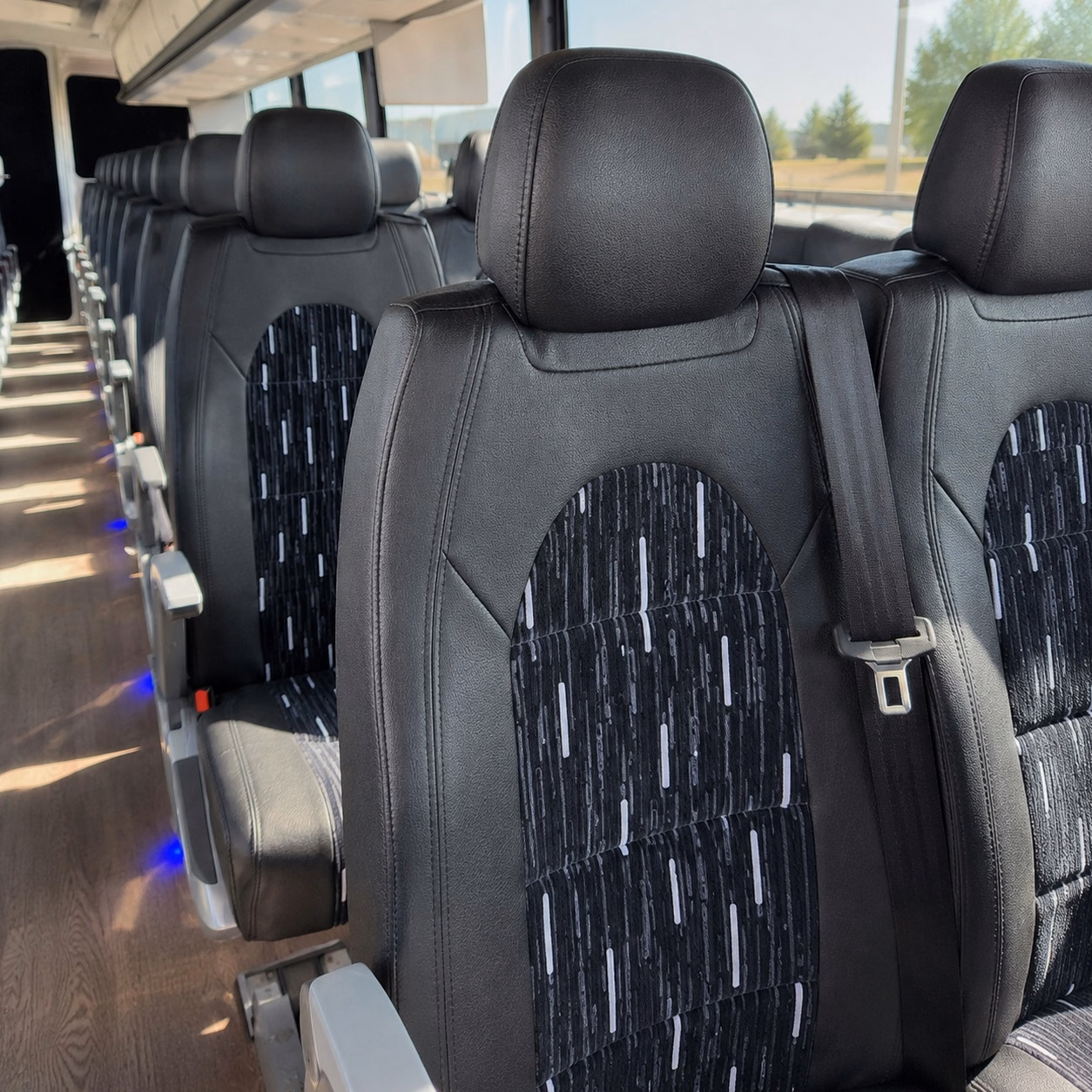 56 passenger charter bus interior