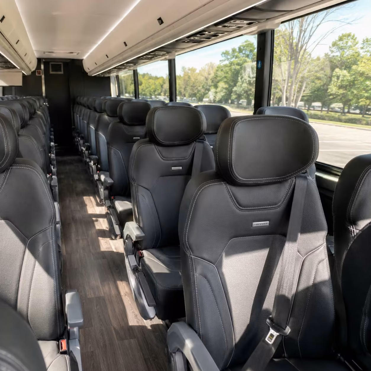 augusta charter bus rental interior